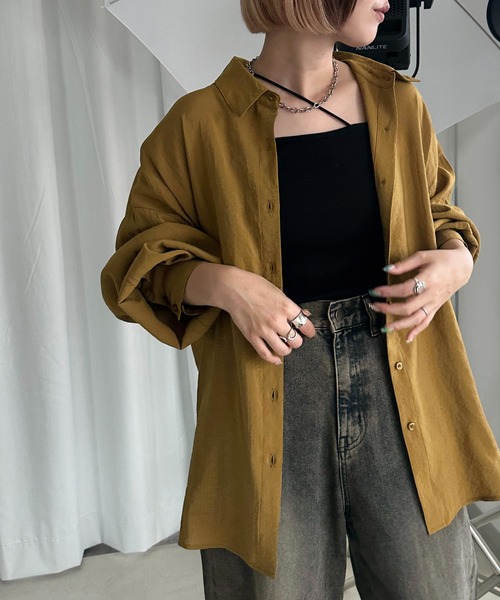 apres jour mignon（アプレジュールミニョン）の「カラーシャツ【ZOZOTOWN限定アイテム】（シャツ/ブラウス・レディース・ダークブラウン/カーキ/ボルドー/マスタード・X-LARGE/フリー）」の18枚目の写真