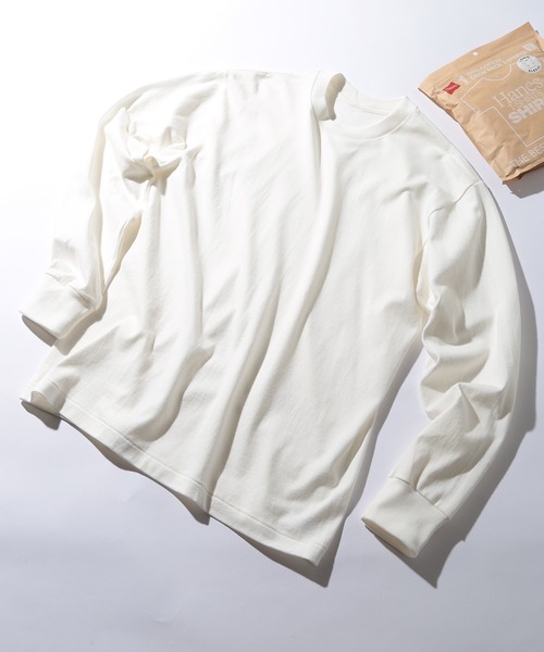 セール】【Hanes】SHIRO クルーネックロングスリーブTシャツ HM4-A201