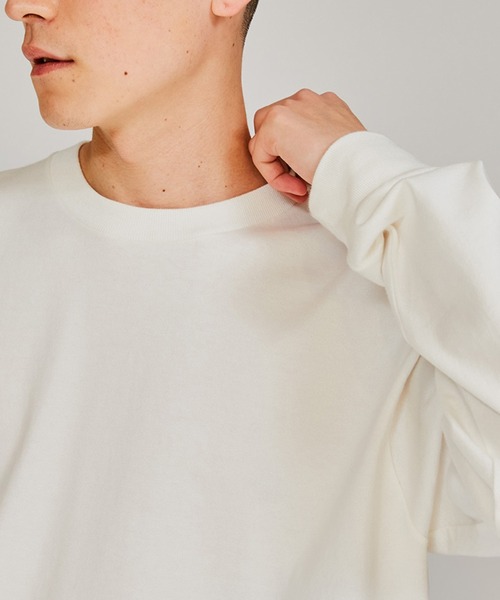 HANES(ヘインズ)の「【Hanes】SHIRO クルーネックロングスリーブTシャツ HM4-A201 / HM4-D201(Tシャツ/カットソー・メンズ・ホワイト・S/M/L/XL)」の3枚目の写真