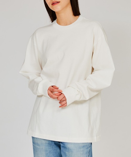 HANES(ヘインズ)の「【Hanes】SHIRO クルーネックロングスリーブTシャツ HM4-A201 / HM4-D201(Tシャツ/カットソー・メンズ・ホワイト・S/M/L/XL)」の7枚目の写真