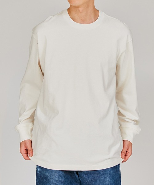 HANES(ヘインズ)の「【Hanes】SHIRO クルーネックロングスリーブTシャツ HM4-A201 / HM4-D201(Tシャツ/カットソー・メンズ・ホワイト・S/M/L/XL)」の2枚目の写真