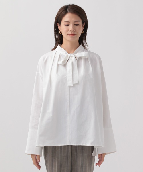 Elura（エルーラ）の「ブロードボウタイリボンブラウス/137593（シャツ/ブラウス・レディース・ホワイト/ネイビー/グリーン系その他・FREE）」の9枚目の写真