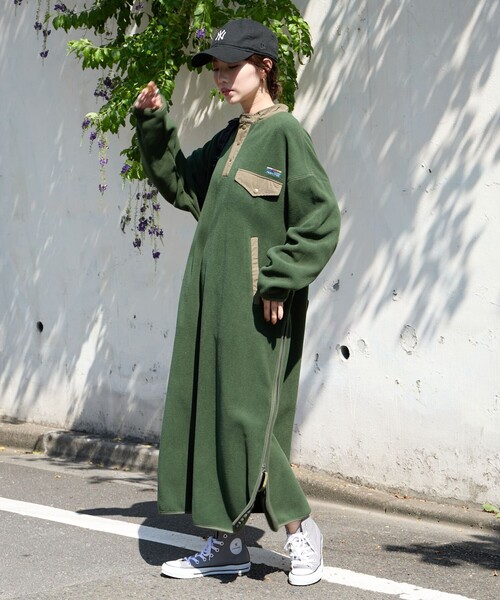 【セール】限定展開 FREAK'S STORE OUTDOORS サイドジップ フリースワンピース（ワンピース）｜FREAK'S STORE（フリークスストア）