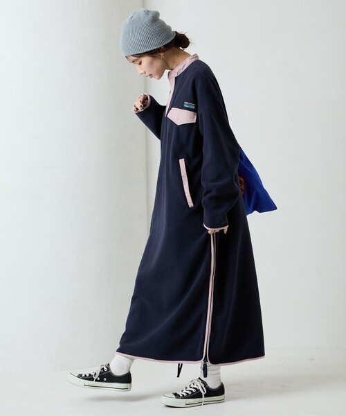 【セール】限定展開 FREAK'S STORE OUTDOORS サイドジップ フリースワンピース（ワンピース）｜FREAK'S STORE（フリークスストア）