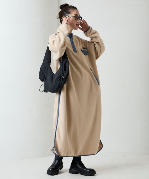 【セール】限定展開 FREAK'S STORE OUTDOORS サイドジップ フリースワンピース（ワンピース）｜FREAK'S STORE（フリークスストア）