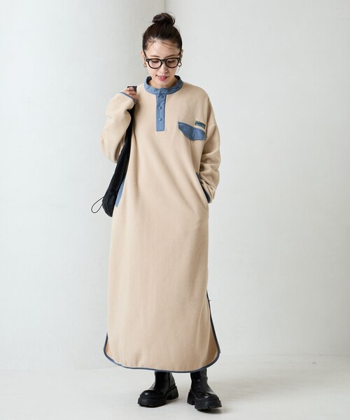 【セール】限定展開 FREAK'S STORE OUTDOORS サイドジップ フリースワンピース（ワンピース）｜FREAK'S STORE（フリークスストア）