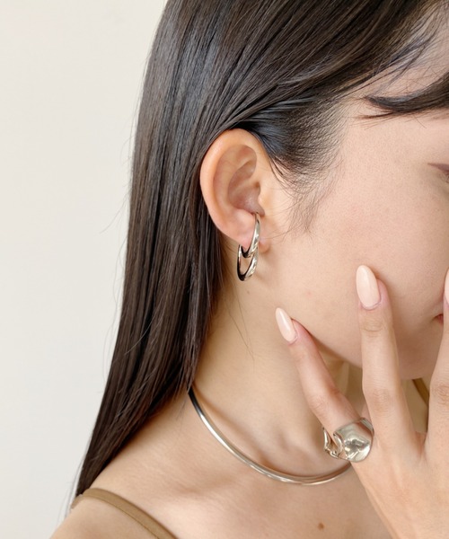 ciite'(シーテ)の「立体デザインピアス イヤーカフ風 (両耳用)(ピアス(両耳用)・レディース・ゴールド/シルバー・FREE)」の21枚目の写真
