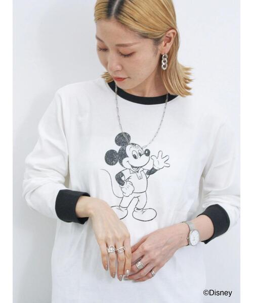 Samansa Mos2 blue(サマンサモスモスブルー)の「【Disney】ミッキー&フレンズ/アソートリンガーロンT(Tシャツ/カットソー・レディース・オフホワイト/チャコールグレー/トップグレー・F)」の20枚目の写真