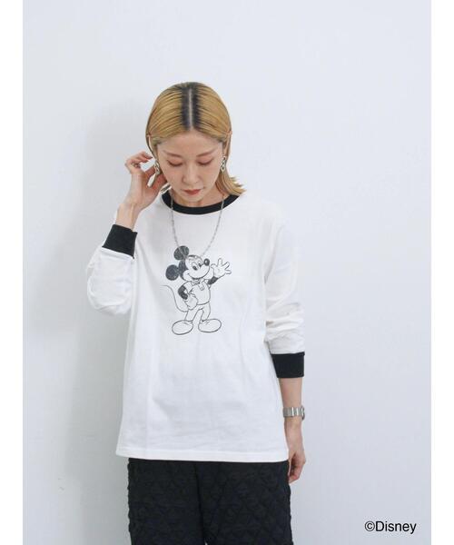 Samansa Mos2 blue(サマンサモスモスブルー)の「【Disney】ミッキー&フレンズ/アソートリンガーロンT(Tシャツ/カットソー・レディース・オフホワイト/チャコールグレー/トップグレー・F)」の21枚目の写真