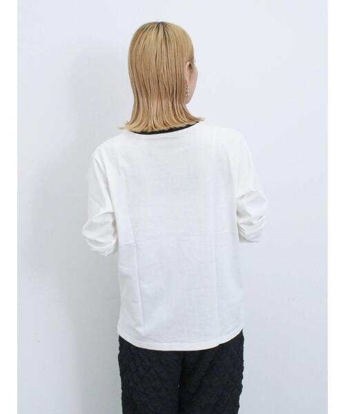 Samansa Mos2 blue(サマンサモスモスブルー)の「【Disney】ミッキー&フレンズ/アソートリンガーロンT(Tシャツ/カットソー・レディース・オフホワイト/チャコールグレー/トップグレー・F)」の5枚目の写真