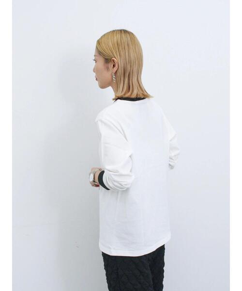 Samansa Mos2 blue(サマンサモスモスブルー)の「【Disney】ミッキー&フレンズ/アソートリンガーロンT(Tシャツ/カットソー・レディース・オフホワイト/チャコールグレー/トップグレー・F)」の6枚目の写真