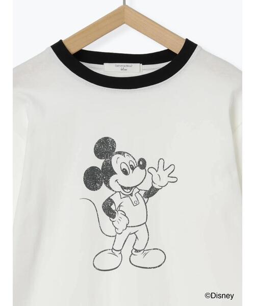 Samansa Mos2 blue(サマンサモスモスブルー)の「【Disney】ミッキー&フレンズ/アソートリンガーロンT(Tシャツ/カットソー・レディース・オフホワイト/チャコールグレー/トップグレー・F)」の11枚目の写真