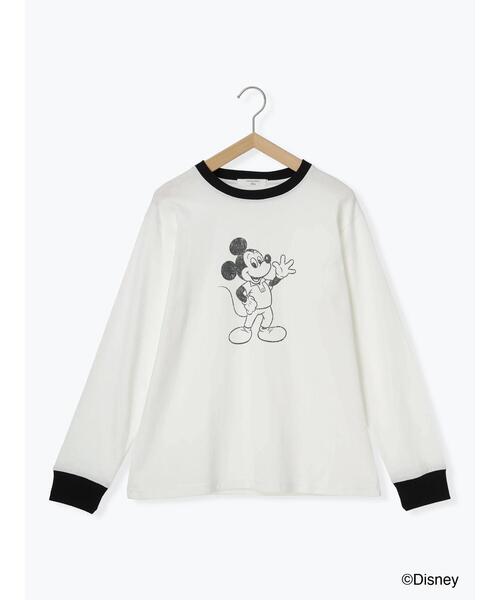 Samansa Mos2 blue(サマンサモスモスブルー)の「【Disney】ミッキー&フレンズ/アソートリンガーロンT(Tシャツ/カットソー・レディース・オフホワイト/チャコールグレー/トップグレー・F)」の16枚目の写真