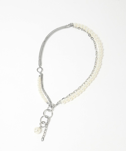 HARE(ハレ)の「ボールミックスラリエットネックレス(HARE)(ネックレス・レディース・シルバー/ホワイト/ブラック・FREE)」の12枚目の写真