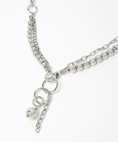 HARE(ハレ)の「ボールミックスラリエットネックレス(HARE)(ネックレス・レディース・シルバー/ホワイト/ブラック・FREE)」の15枚目の写真