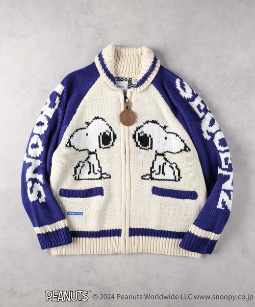 PEANUTS(ピーナッツ)の「【PEANUTS】スヌーピーカウチンニット(ニット/セーター・メンズ・ネイビー・L/XL/M)」の4枚目の写真