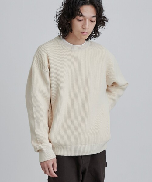 coen（コーエン）の「カ・イ・テ・キ 優秀ニット/【ソフトタッチアゼ編みニット】（ニット/セーター・メンズ・ワインレッド/ナチュラル/ロイヤルブルー/ブラック/ベージュ・S/M/L/XL）」の3枚目の写真