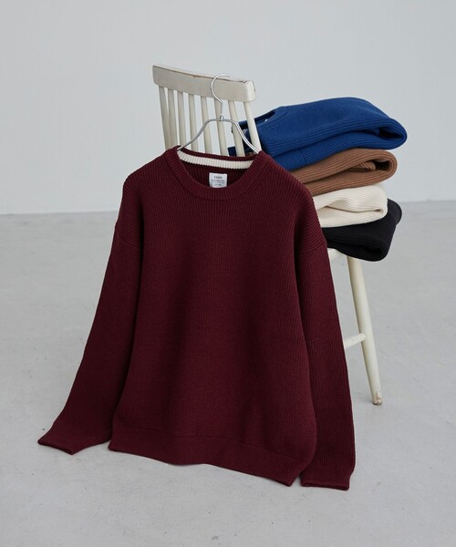 coen（コーエン）の「カ・イ・テ・キ 優秀ニット/【ソフトタッチアゼ編みニット】（ニット/セーター・メンズ・ワインレッド/ナチュラル/ロイヤルブルー/ブラック/ベージュ・S/M/L/XL）」の5枚目の写真