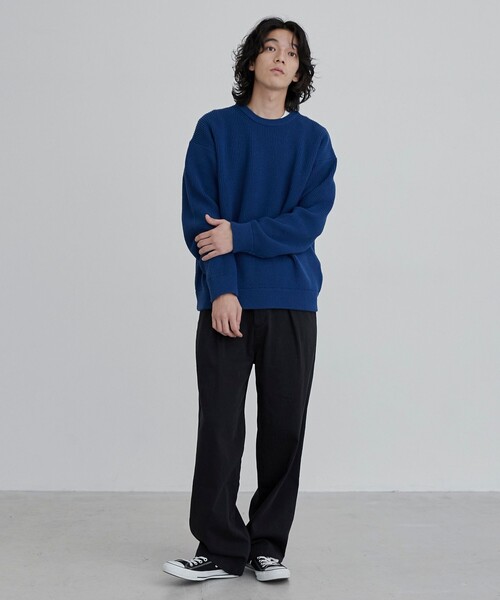 coen（コーエン）の「カ・イ・テ・キ 優秀ニット/【ソフトタッチアゼ編みニット】（ニット/セーター・メンズ・ワインレッド/ナチュラル/ロイヤルブルー/ブラック/ベージュ・S/M/L/XL）」の17枚目の写真