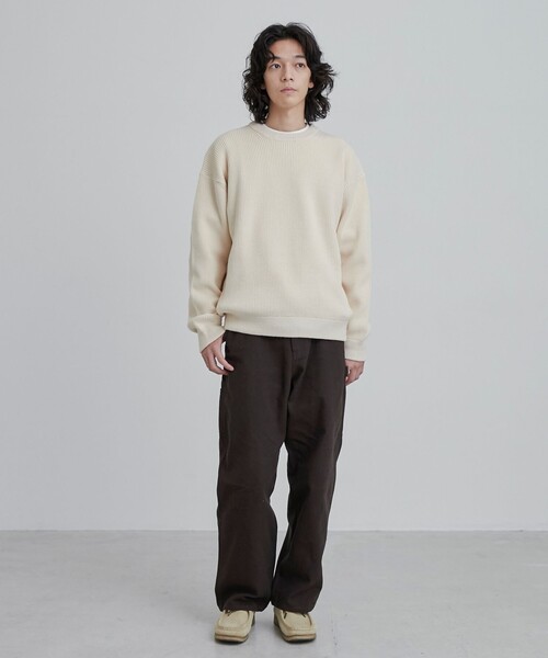 coen（コーエン）の「カ・イ・テ・キ 優秀ニット/【ソフトタッチアゼ編みニット】（ニット/セーター・メンズ・ワインレッド/ナチュラル/ロイヤルブルー/ブラック/ベージュ・S/M/L/XL）」の21枚目の写真