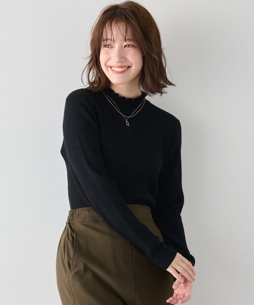 ANY(エニィ)の「【洗濯機可】ウォームニットフリルプルオーバー(ニット/セーター・レディース・アイボリー系/オレンジ系/黄土色系/ブラック系/ブルー系/ブラック系1・2/3)」の22枚目の写真