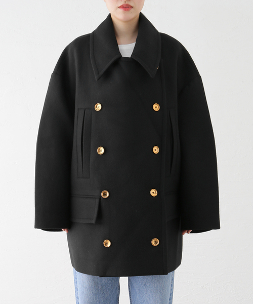 Noble(ノーブル)の「NEARbyME/ニアーバイミー Gold Botton Oversized Pea Coat(ピーコート・レディース・ブラック・FREE)」の18枚目の写真