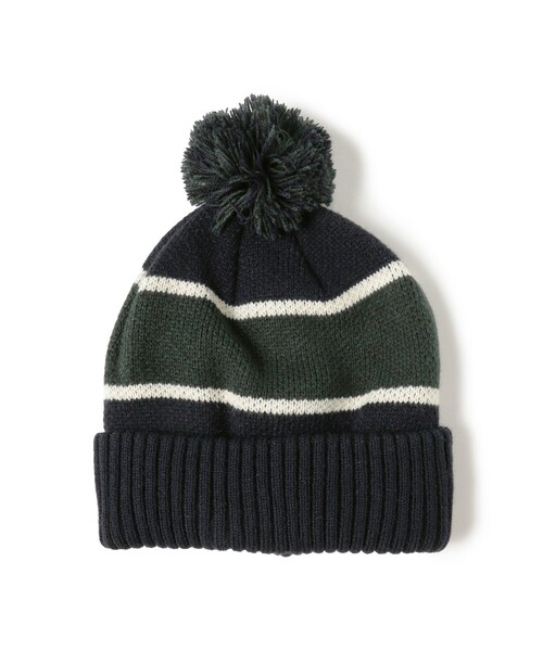 B:MING by BEAMS（ビーミングバイビームス）の「ライン ボンボン ワッチ キャップ（ニットキャップ/ビーニー・メンズ・ネイビー/グレー・ONE SIZE）」の2枚目の写真