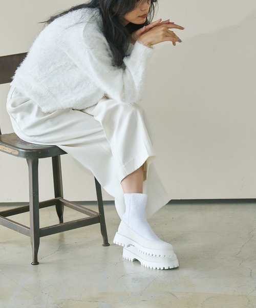 Lucida(ルシーダ)の「Tiaki/ラメニットショートブーツ(ブーツ・レディース・ホワイト/ブラック/ブラウン・40/39/38/37/36)」の22枚目の写真