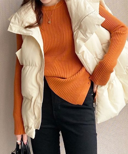 by LEGNA(バイレグナ)の「2wayで着こなせる。サイドスリットリブニット(ニット/セーター・レディース・オレンジ/ダークグレー/ブラック/アイボリー/ピンク/ブラウン/ホワイト/ブルー/グレー/モカ・FREE)」の19枚目の写真