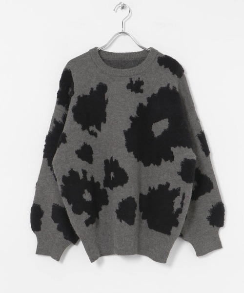 ITEMS URBANRESEARCH（アイテムズ アーバンリサーチ）の「フラワージャガードニット（ニット/セーター・レディース・グレー/ネイビー・FREE）」の16枚目の写真