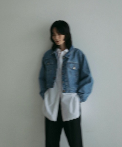 セール】Short Denim Jacket（ノーカラーコート）｜anuke（アンヌーク
