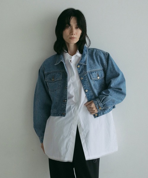 アンヌーク　anuke Short Denim Jacket セール】Short Denim Jacket（ノーカラーコート）｜anuke