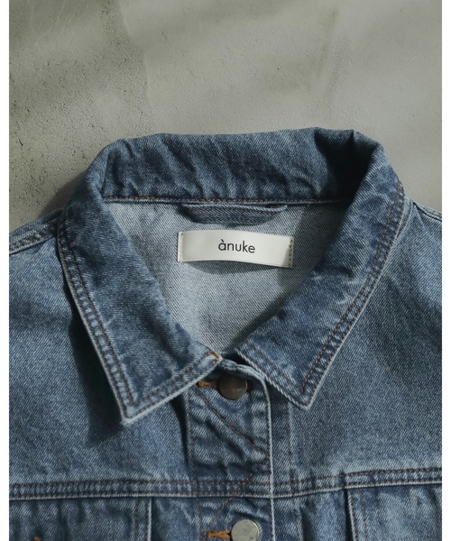 セール】Short Denim Jacket（ノーカラーコート）｜anuke