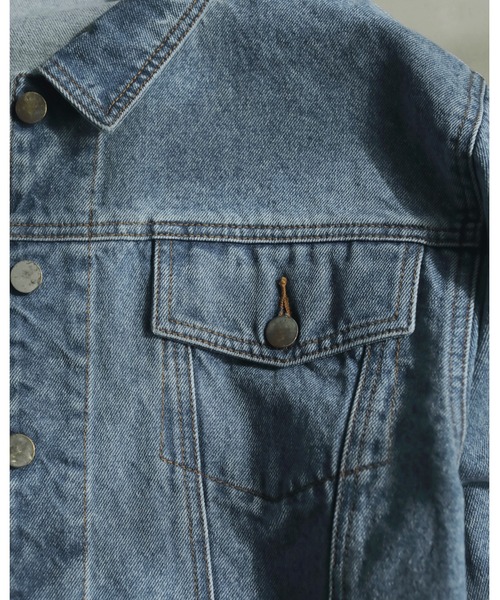 セール】Short Denim Jacket（ノーカラーコート）｜anuke（アンヌーク