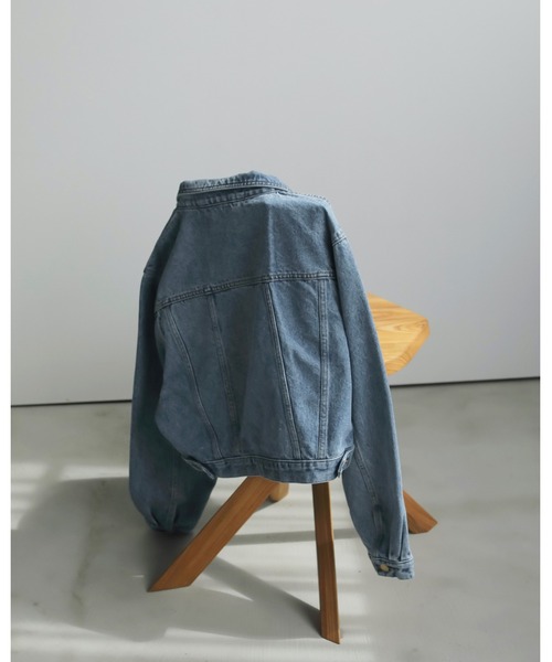 セール】Short Denim Jacket（ノーカラーコート）｜anuke（アンヌーク