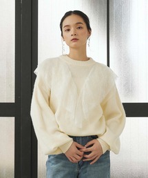 fifth（フィフス）の「アルパカタッチレースフリルカラーニット（ニット/セーター）」