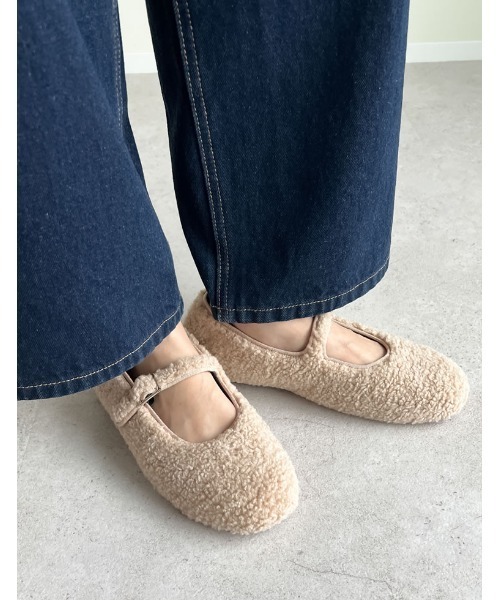 Re:EDIT(リエディ)の「ボアバレエシューズ(パンプス・レディース・アイボリー/キャメル/ブラック・MEDIUM/LARGE/SMALL)」の7枚目の写真