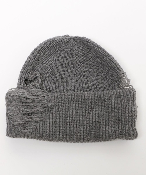HARE(ハレ)の「ダメージニットCAP(HARE)(ニットキャップ/ビーニー・メンズ・ブラック/グレー・FREE)」の7枚目の写真