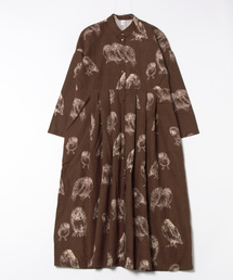 BAYBLO（ベイブロ）の「(BD)【ihana】ピーチスキン ふくろう 大柄 シャツ ワンピース（シャツワンピース）」