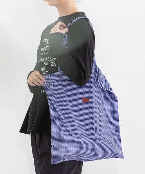 nop de nod（ノップドゥノッド）の「Laukkuギンガムfoldバッグ（トートバッグ・レディース・ターコイズブルー/グレー/オレンジ/ダークブルー/レッド/ピンク/グリーン・フリー）」の5枚目の写真