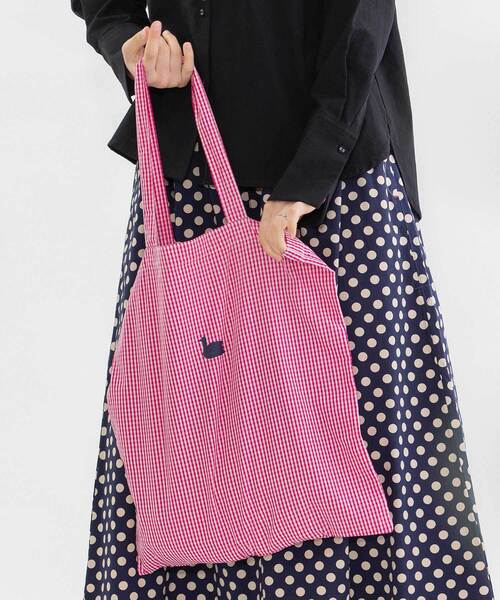 nop de nod（ノップドゥノッド）の「Laukkuギンガムfoldバッグ（トートバッグ・レディース・ターコイズブルー/グレー/オレンジ/ダークブルー/レッド/ピンク/グリーン・フリー）」の6枚目の写真