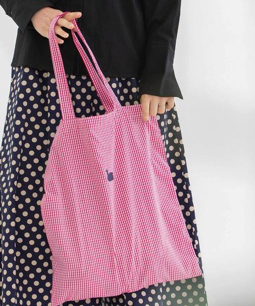nop de nod（ノップドゥノッド）の「Laukkuギンガムfoldバッグ（トートバッグ・レディース・ターコイズブルー/グレー/オレンジ/ダークブルー/レッド/ピンク/グリーン・フリー）」の11枚目の写真