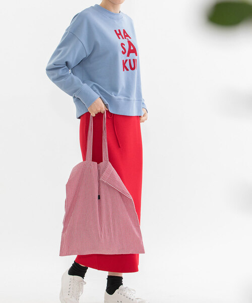 nop de nod（ノップドゥノッド）の「Laukkuギンガムfoldバッグ（トートバッグ・レディース・ターコイズブルー/グレー/オレンジ/ダークブルー/レッド/ピンク/グリーン・フリー）」の14枚目の写真