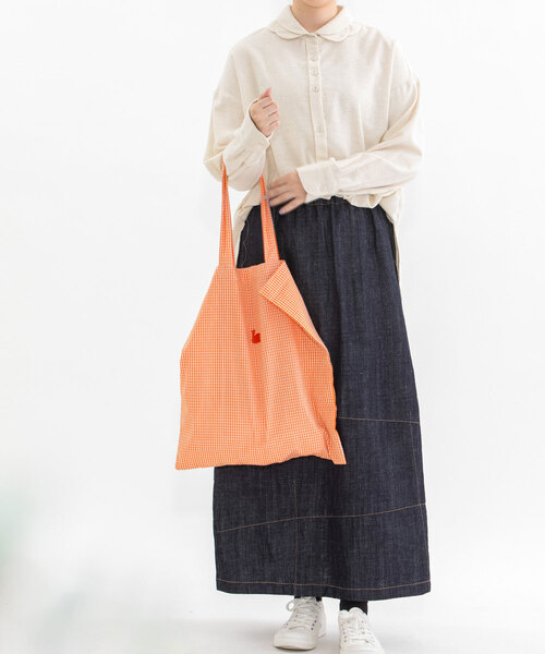 nop de nod（ノップドゥノッド）の「Laukkuギンガムfoldバッグ（トートバッグ・レディース・ターコイズブルー/グレー/オレンジ/ダークブルー/レッド/ピンク/グリーン・フリー）」の16枚目の写真