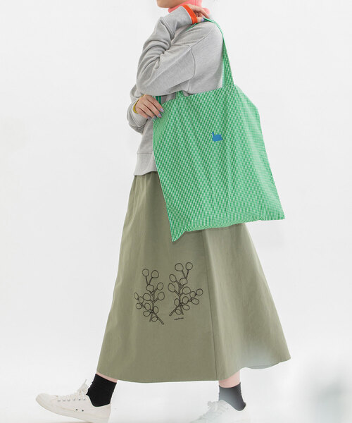 nop de nod（ノップドゥノッド）の「Laukkuギンガムfoldバッグ（トートバッグ・レディース・ターコイズブルー/グレー/オレンジ/ダークブルー/レッド/ピンク/グリーン・フリー）」の18枚目の写真