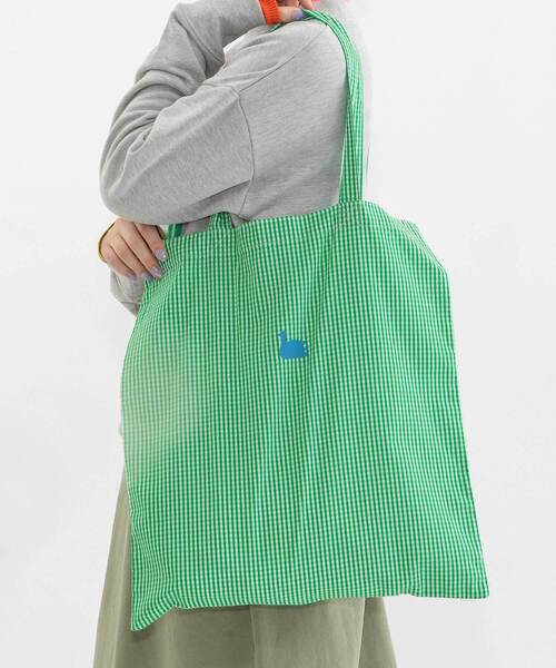 nop de nod（ノップドゥノッド）の「Laukkuギンガムfoldバッグ（トートバッグ・レディース・ターコイズブルー/グレー/オレンジ/ダークブルー/レッド/ピンク/グリーン・フリー）」の19枚目の写真