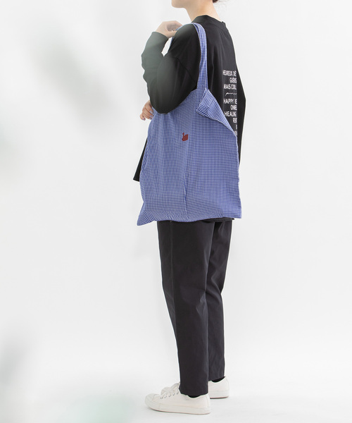 nop de nod（ノップドゥノッド）の「Laukkuギンガムfoldバッグ（トートバッグ・レディース・ターコイズブルー/グレー/オレンジ/ダークブルー/レッド/ピンク/グリーン・フリー）」の20枚目の写真