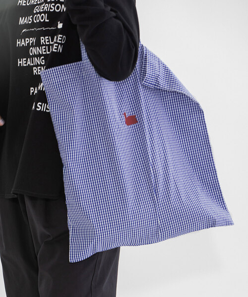 nop de nod（ノップドゥノッド）の「Laukkuギンガムfoldバッグ（トートバッグ・レディース・ターコイズブルー/グレー/オレンジ/ダークブルー/レッド/ピンク/グリーン・フリー）」の21枚目の写真