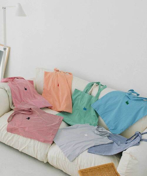 nop de nod（ノップドゥノッド）の「Laukkuギンガムfoldバッグ（トートバッグ・レディース・ターコイズブルー/グレー/オレンジ/ダークブルー/レッド/ピンク/グリーン・フリー）」の22枚目の写真