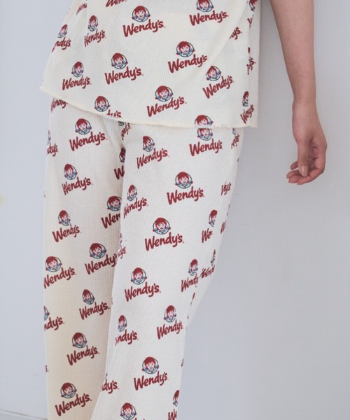 FRUIT OF THE LOOM（フルーツオブザルーム）の「【FRUIT OF THE LOOM】FTL×Wendy's/ワッフルルームウエア/ウェンディーズ コラボ/レディース上下セット（Tシャツ＆ロングパンツ）（その他ルームウェア・レディース・オフホワイト/ブルー・S/M/L）」の7枚目の写真